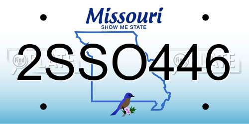 2SSO446 Missouri License Plate