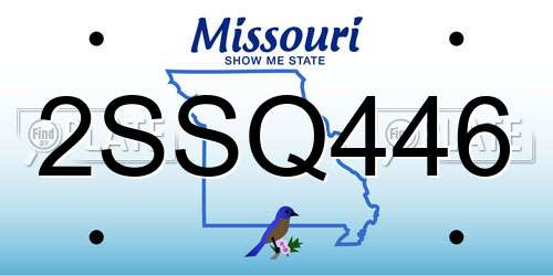 2SSQ446 Missouri License Plate