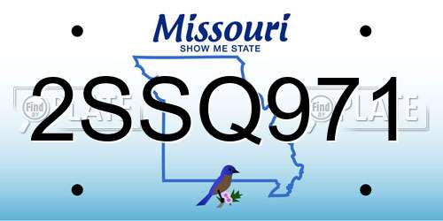 2SSQ971 Missouri License Plate