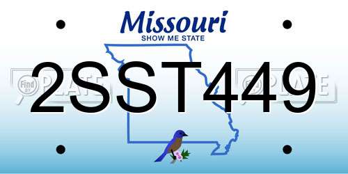 2SST449 Missouri License Plate