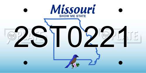 2ST0221 Missouri License Plate
