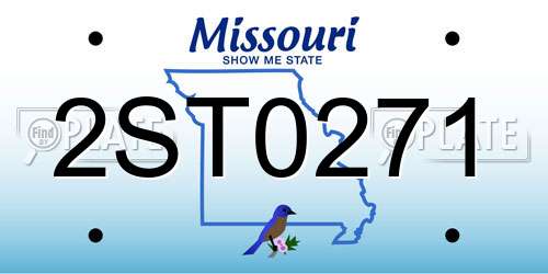 2ST0271 Missouri License Plate