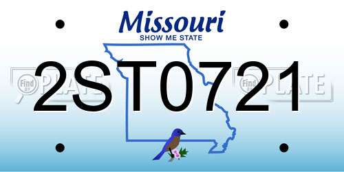 2ST0721 Missouri License Plate