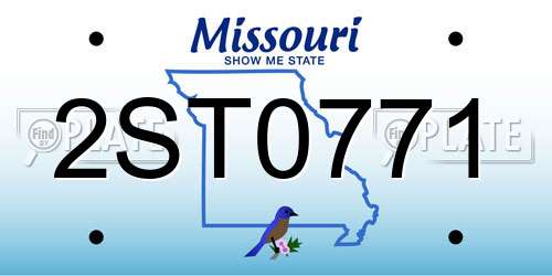 2ST0771 Missouri License Plate