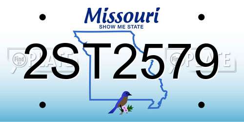 2ST2579 Missouri License Plate