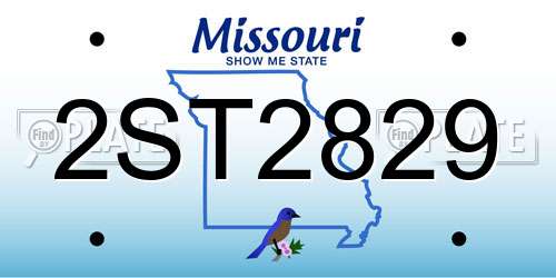 2ST2829 Missouri License Plate