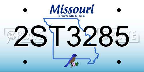 2ST3285 Missouri License Plate