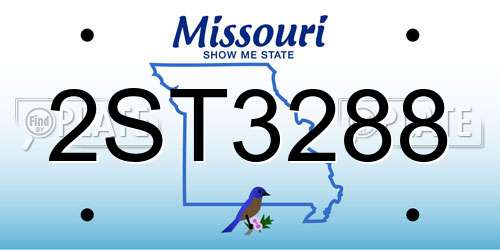 2ST3288 Missouri License Plate