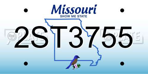 2ST3755 Missouri License Plate