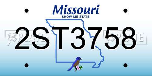 2ST3758 Missouri License Plate