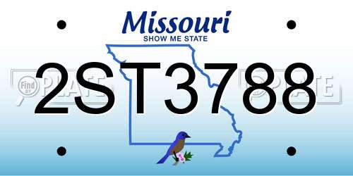 2ST3788 Missouri License Plate