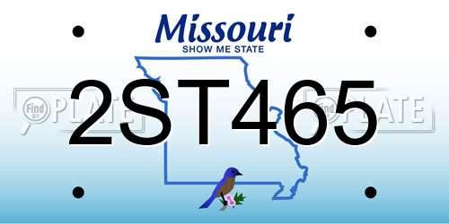 2ST465 Missouri License Plate