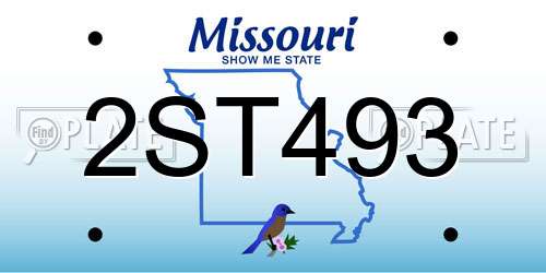 2ST493 Missouri License Plate