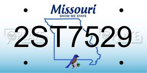 2ST7529 Missouri License Plate