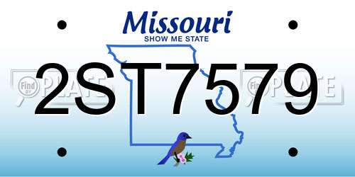 2ST7579 Missouri License Plate