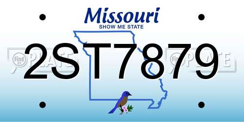 2ST7879 Missouri License Plate