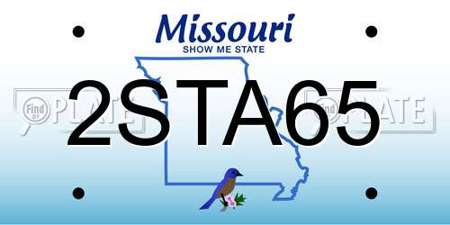 2STA65 Missouri License Plate