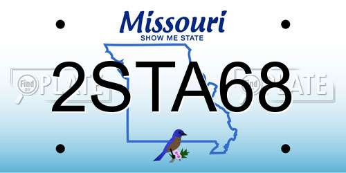 2STA68 Missouri License Plate