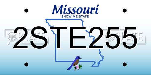 2STE255 Missouri License Plate
