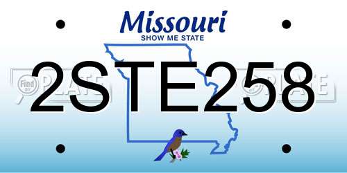 2STE258 Missouri License Plate