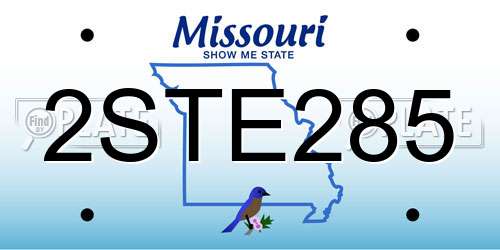 2STE285 Missouri License Plate
