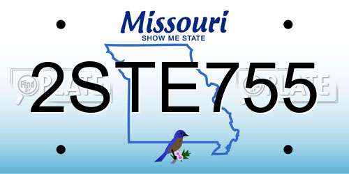2STE755 Missouri License Plate
