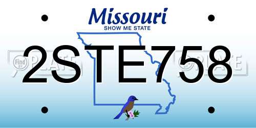 2STE758 Missouri License Plate