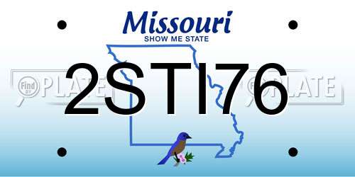 2STI76 Missouri License Plate