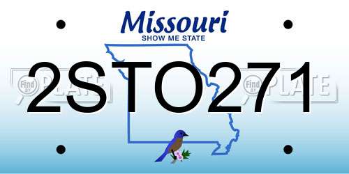 2STO271 Missouri License Plate