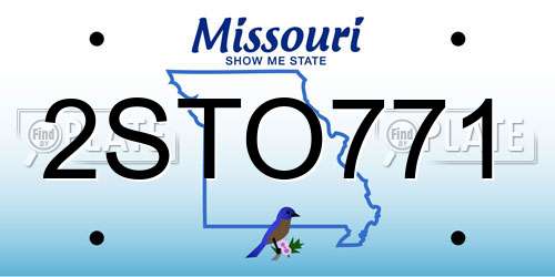 2STO771 Missouri License Plate