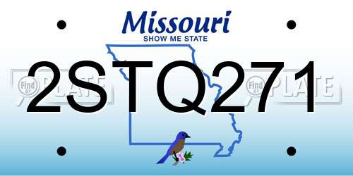 2STQ271 Missouri License Plate