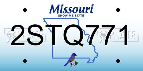 2STQ771 Missouri License Plate