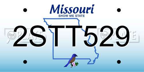 2STT529 Missouri License Plate