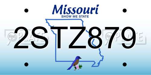 2STZ879 Missouri License Plate