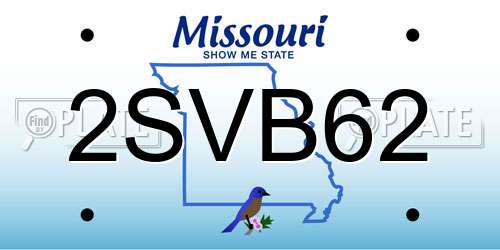 2SVB62 Missouri License Plate