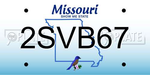 2SVB67 Missouri License Plate