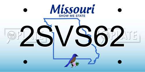 2SVS62 Missouri License Plate