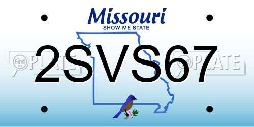 2SVS67 Missouri License Plate