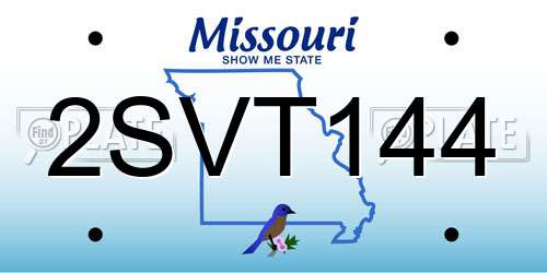 2SVT144 Missouri License Plate