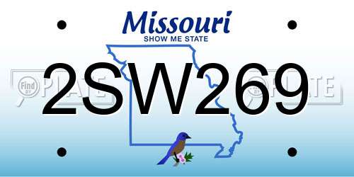 2SW269 Missouri License Plate