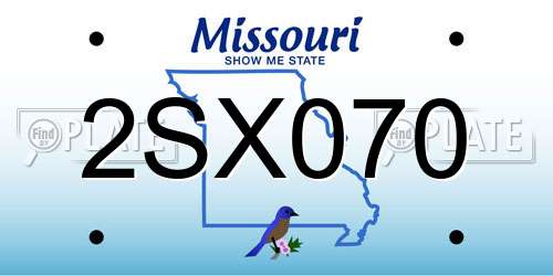 2SX070 Missouri License Plate