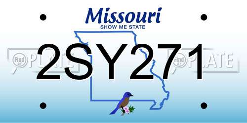 2SY271 Missouri License Plate