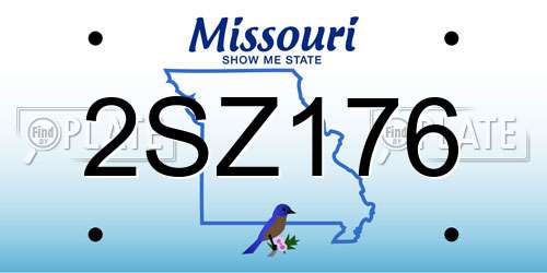 2SZ176 Missouri License Plate