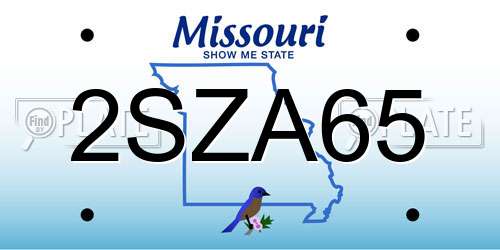 2SZA65 Missouri License Plate
