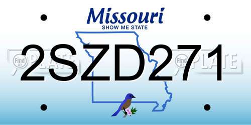 2SZD271 Missouri License Plate
