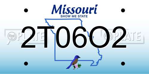 2T06O2 Missouri License Plate