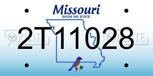 2T11028 Missouri License Plate