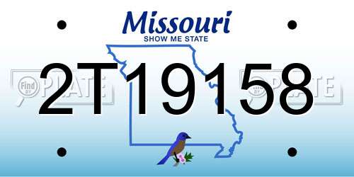 2T19158 Missouri License Plate