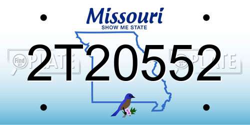 2T20552 Missouri License Plate