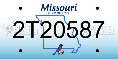 2T20587 Missouri License Plate